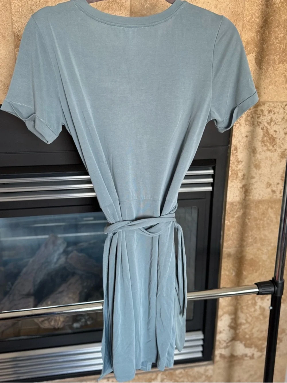 Dynamite Dusty Blue Tie-Waist Midi Dress - Picture 2 of 2